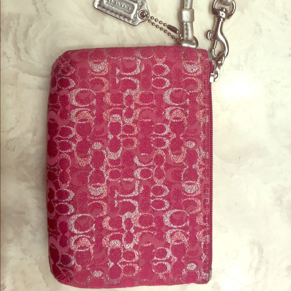 COACH multi-pink wristlet